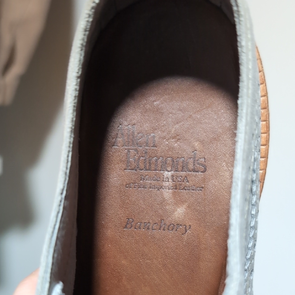 Allen Edmonds Light Gray Leather Banchory Size 8 - Picture 4 of 5